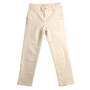 Michael Kors Womens Jeans Size 4 White Denim Slim Straight Leg Classic Casual